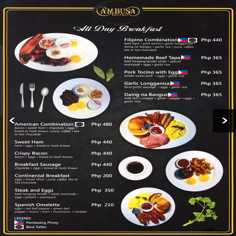 subic restaurants menu