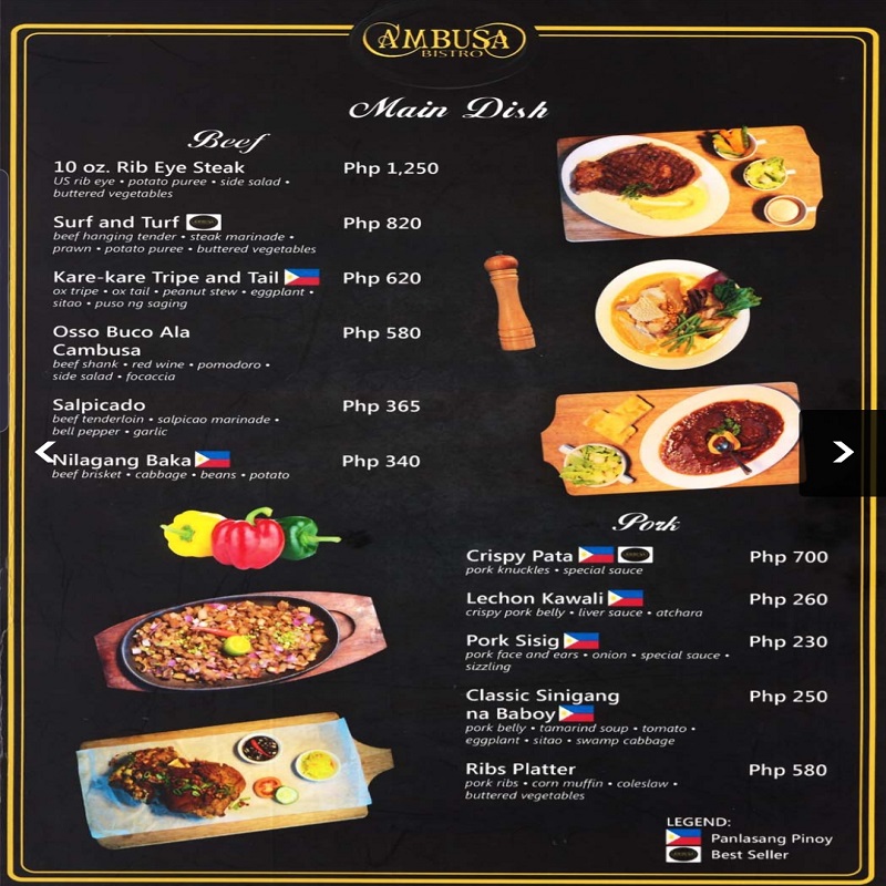 subic restaurants menu