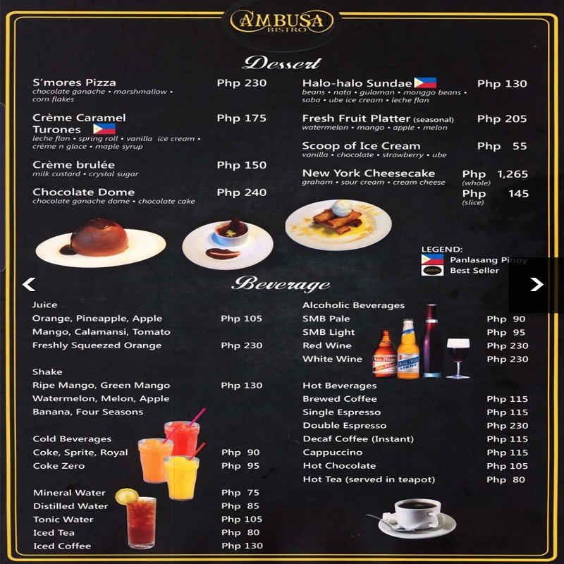 subic restaurants menu